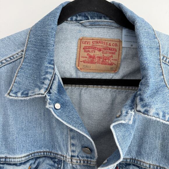 Vintage Levis Denim Trucker Jacket Medium 70507 Type 3 III Blue Jean 90s - Picture 7 of 11